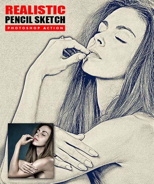 GraphicRiver Realistic Pencil Sketch Photoshop Actions » downTURK